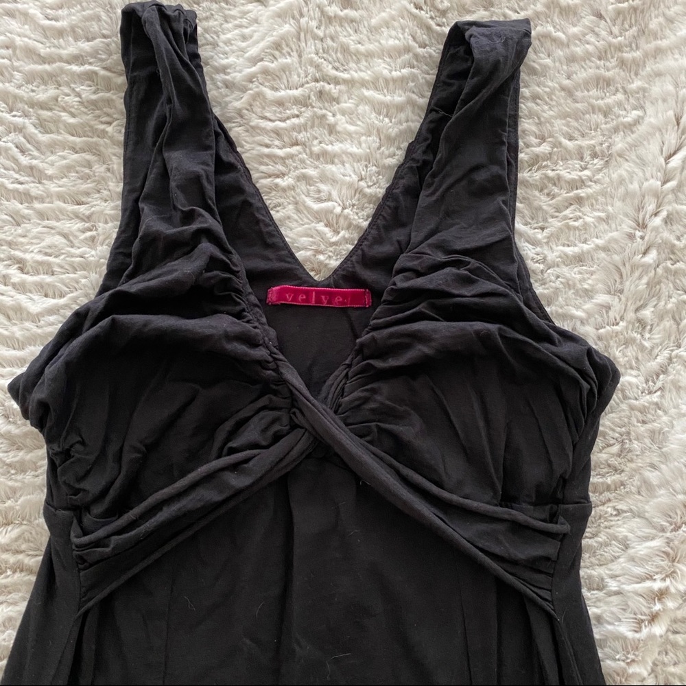 🎀 Velvet cross front black jersey dress